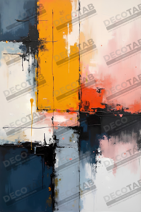Tableau abstrait géométrique minimaliste aux teintes claires