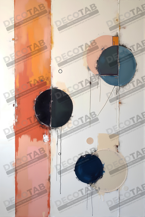 Tableau abstrait géométrique minimaliste aux teintes claires