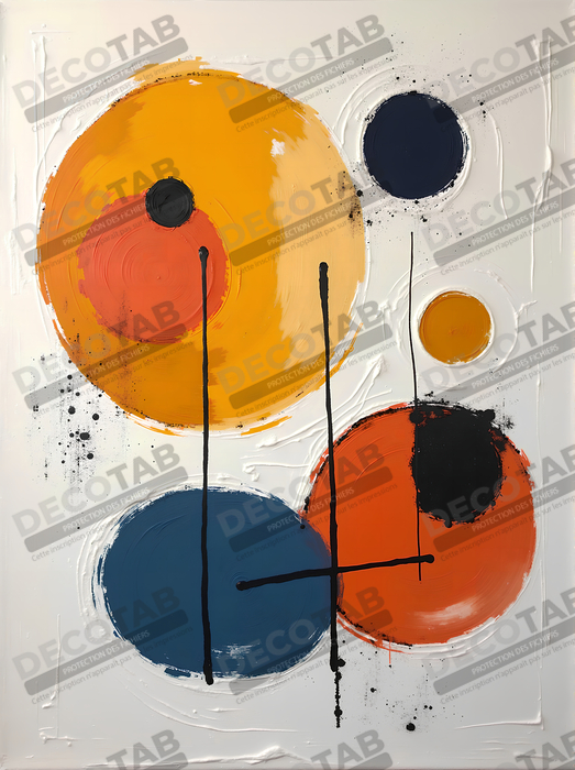 Tableau abstrait géométrique minimaliste aux teintes claires