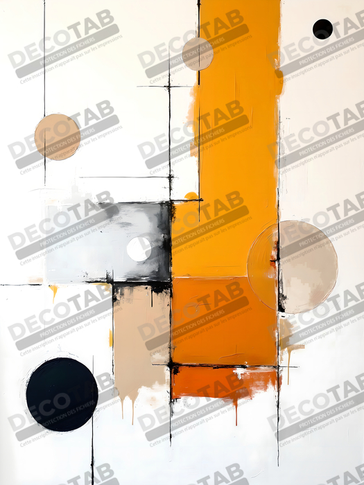 Tableau abstrait géométrique minimaliste aux teintes claires
