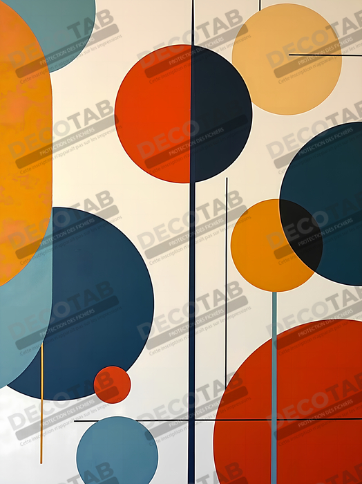 Tableau abstrait géométrique minimaliste aux teintes claires