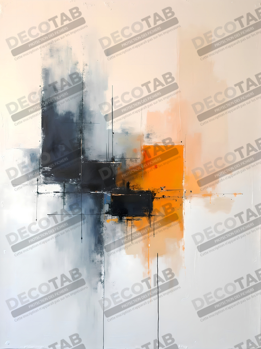 Tableau abstrait géométrique minimaliste aux teintes claires