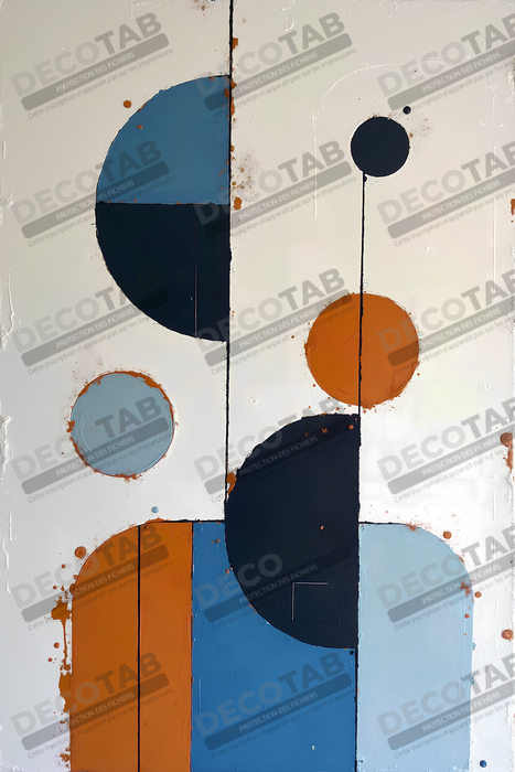 Tableau abstrait géométrique minimaliste aux teintes claires