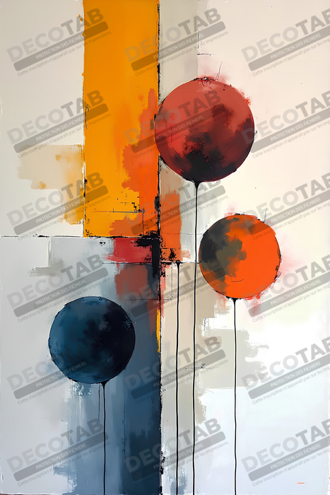 Tableau abstrait géométrique minimaliste aux teintes claires
