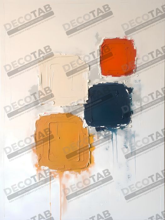 Tableau abstrait géométrique minimaliste aux teintes claires