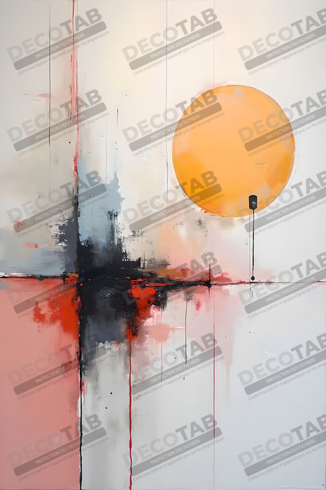 Tableau abstrait géométrique minimaliste aux teintes claires