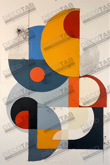Tableau abstrait géométrique minimaliste aux teintes claires