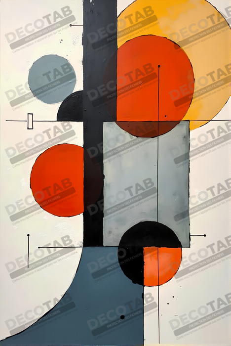 Tableau abstrait géométrique minimaliste aux teintes claires