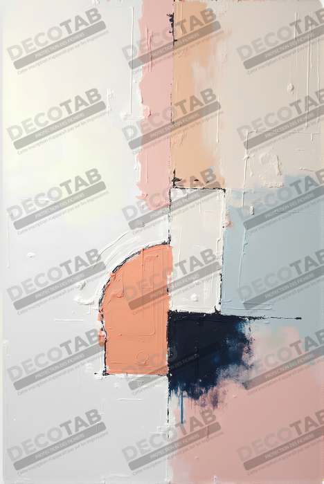 Tableau abstrait géométrique minimaliste aux teintes claires
