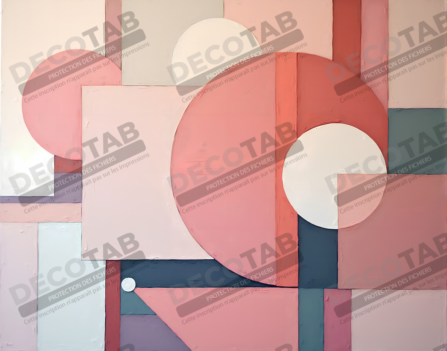 Tableau abstrait géométrique minimaliste aux teintes claires
