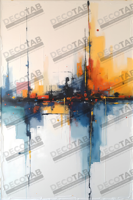 Tableau abstrait géométrique minimaliste aux teintes claires