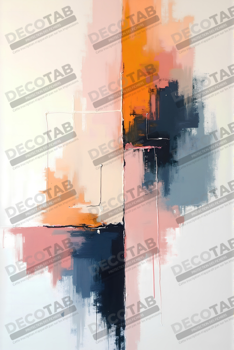 Tableau abstrait géométrique minimaliste aux teintes claires
