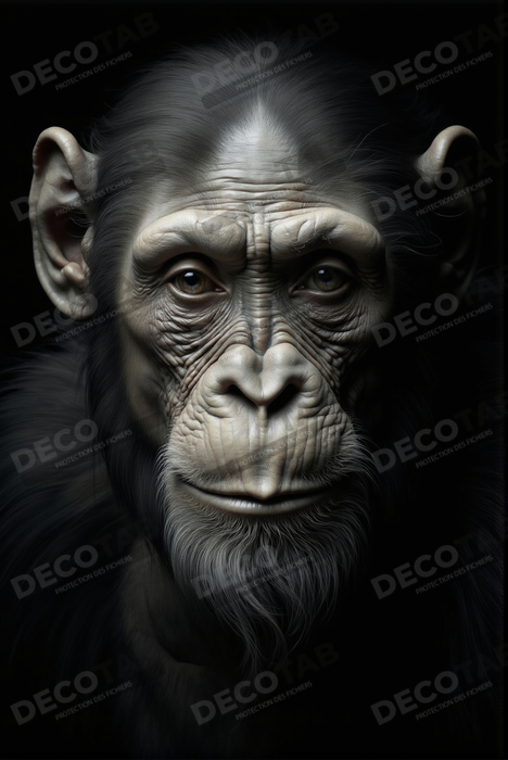 Tableau singe - Portrait chimpanzé studio