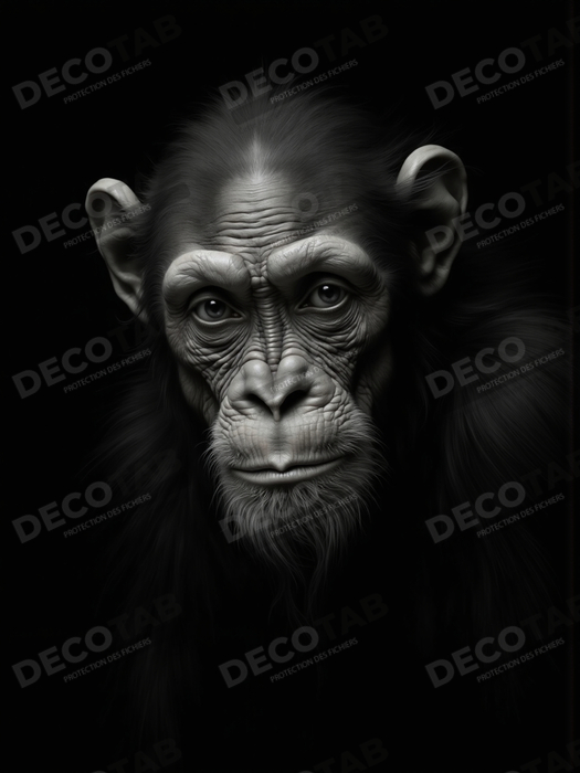 Tableau singe - Portrait chimpanzé studio