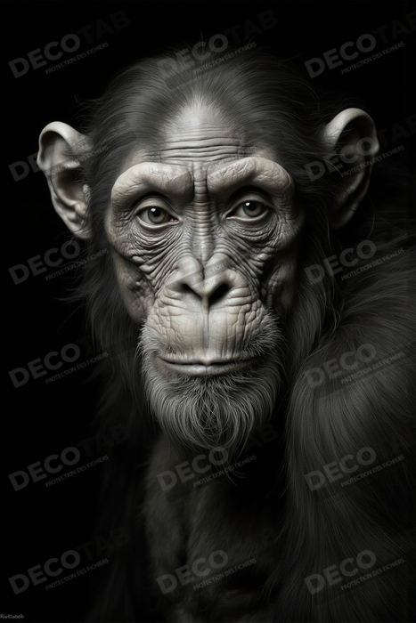 Tableau singe - Portrait chimpanzé studio