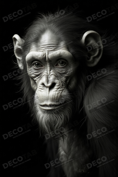 Tableau singe - Portrait chimpanzé studio