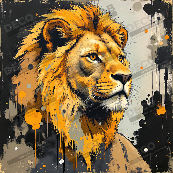 Tableau Lion Peinture Moderne et Expressionniste