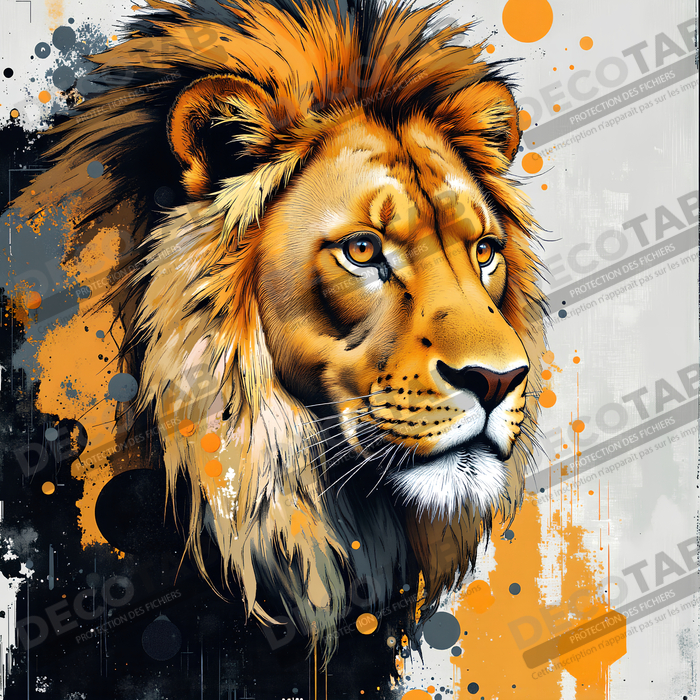 Tableau Lion Peinture Moderne et Expressionniste