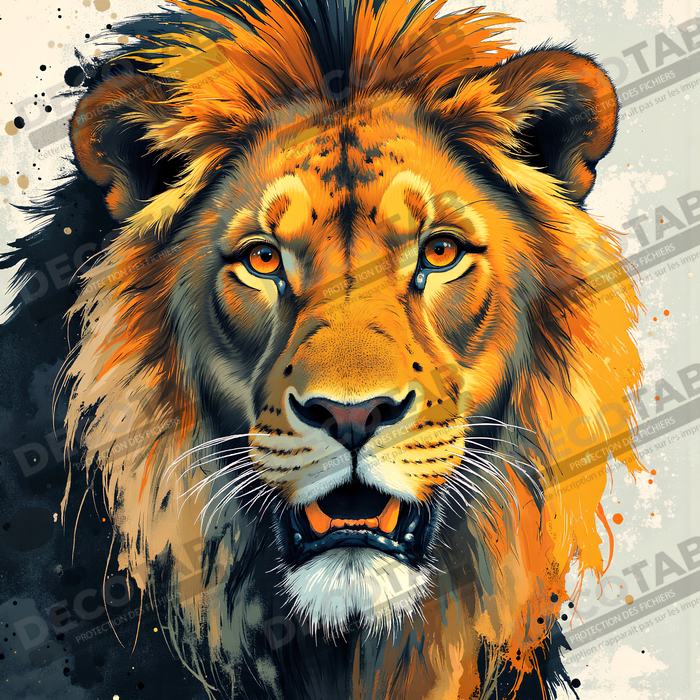 Tableau Lion Peinture Moderne et Expressionniste