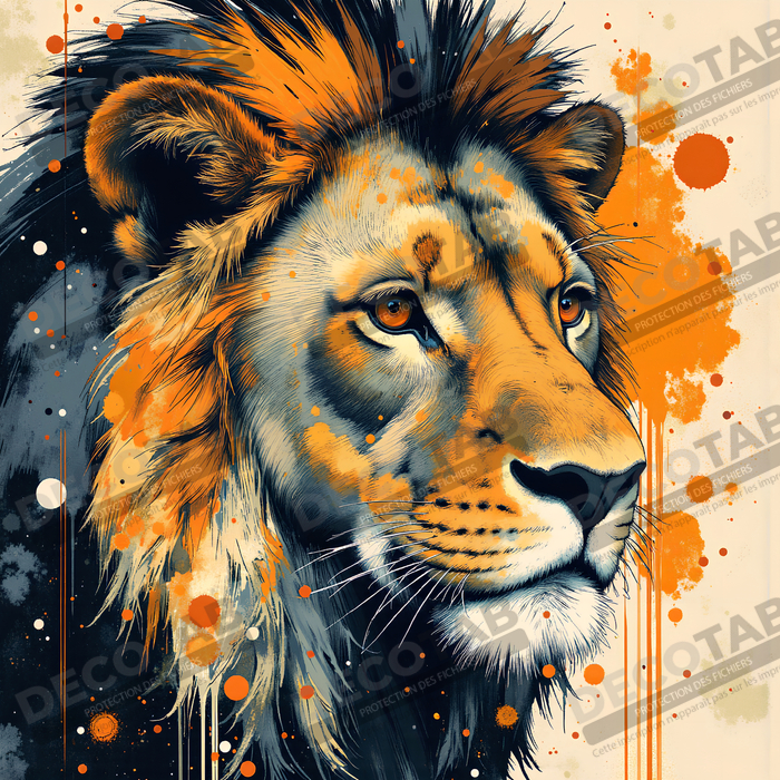 Tableau Lion Peinture Moderne et Expressionniste
