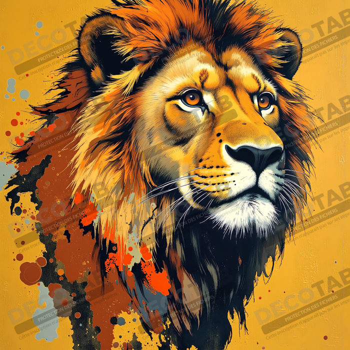 Tableau Lion Peinture Moderne et Expressionniste