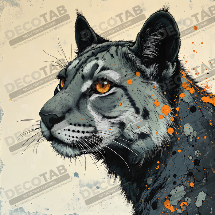 Tableau jaguar moderne - Peinture animalière expressive et graphique