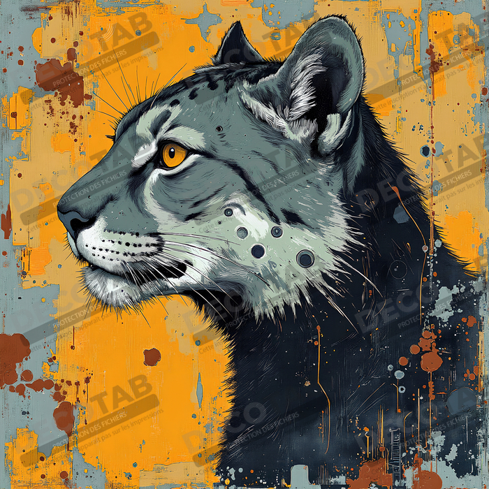 Tableau jaguar moderne - Peinture animalière expressive et graphique