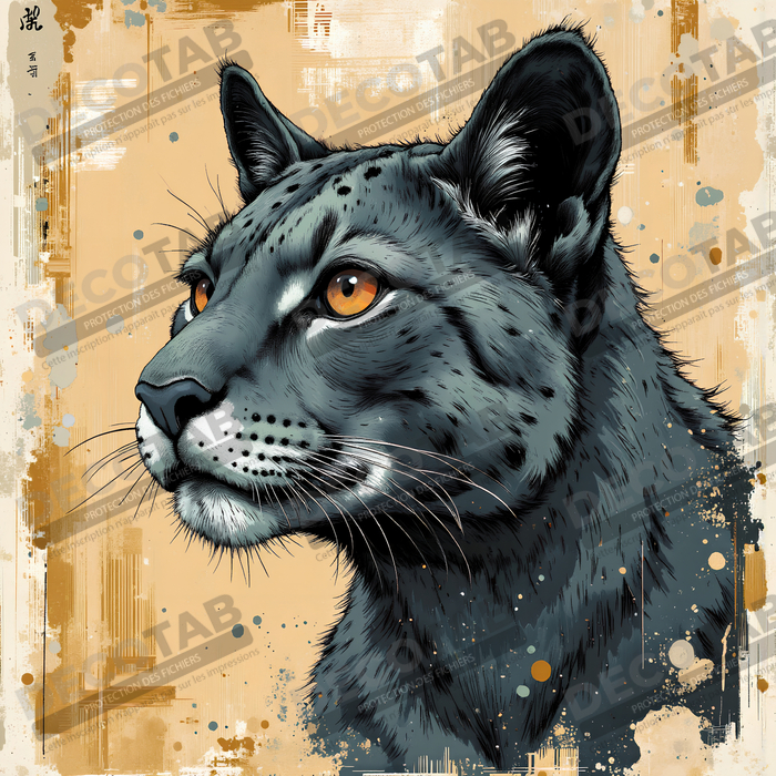 Tableau jaguar moderne - Peinture animalière expressive et graphique