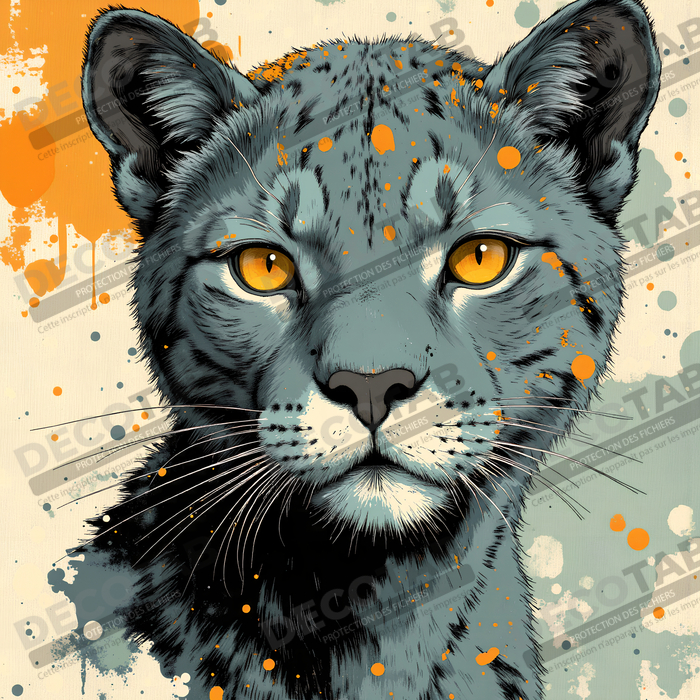 Tableau jaguar moderne - Peinture animalière expressive et graphique