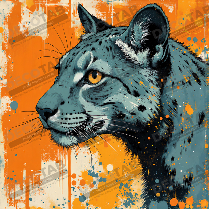 Tableau jaguar moderne - Peinture animalière expressive et graphique