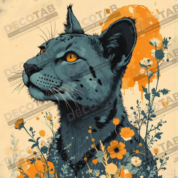 Tableau jaguar moderne - Peinture animalière expressive et graphique