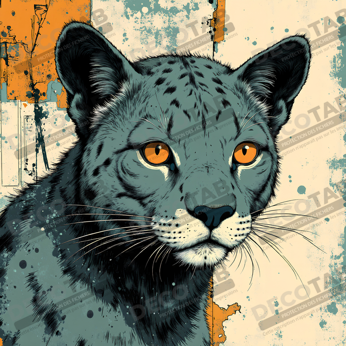 Tableau jaguar moderne - Peinture animalière expressive et graphique