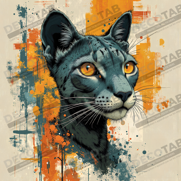 Tableau de chat style peinture moderne
