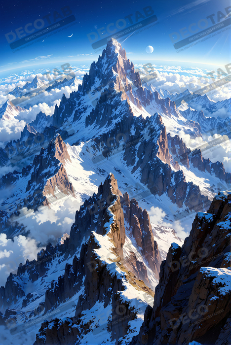 Tableau paysage montagnes vues du ciel