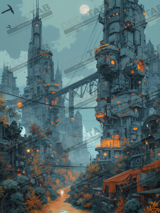 Tableau d'un paysage futuriste