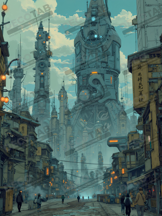 Paysage futuriste sombre et organique