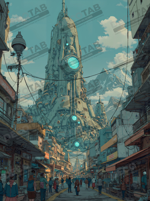 Paysage futuriste sombre et organique