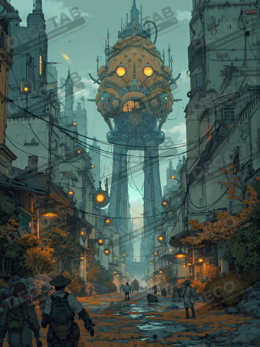 Paysage futuriste sombre et organique