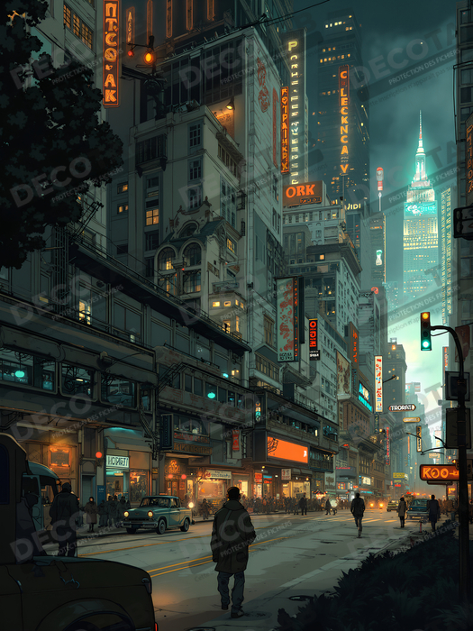 Tableau New York futriste, version SF