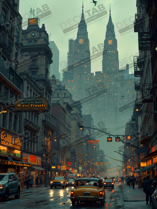 Tableau New York futriste, version SF