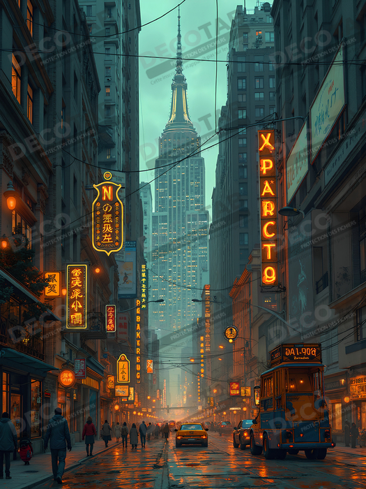 Tableau New York futriste, version SF